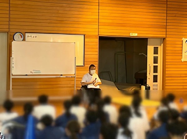 地元中学校 福祉学習講演